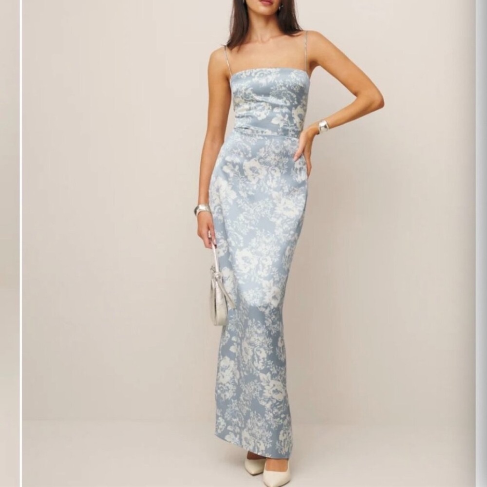 Reformation Frankie Silk Dress in Porcelain size 0